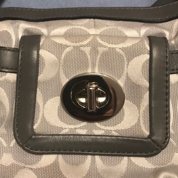Dark grey/light grey/silver official Coach satchel - Picture 8 of 8